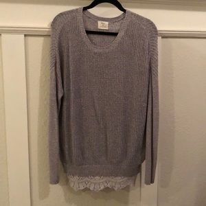 UO Grey sweater with lace detailing